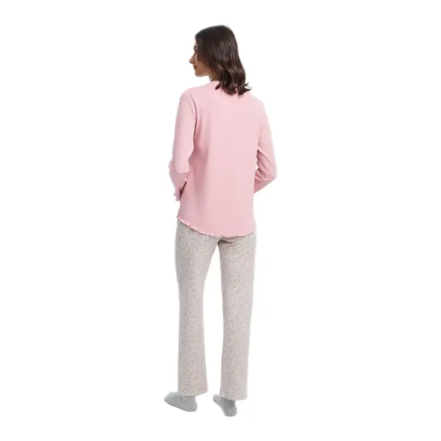 Minerva Γυναικεία Πυτζάμα Tiny Floral, Χρώμα Pink Dusty 2