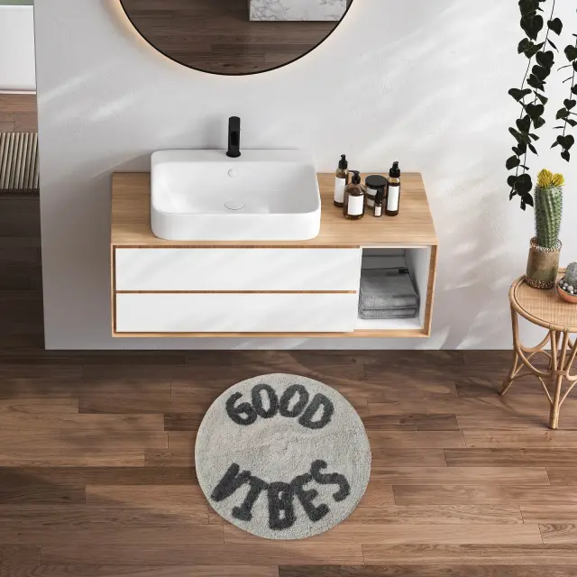 Πατάκι Μπάνιου Φ60 Cotton Das Home 0682 Γκρι 3