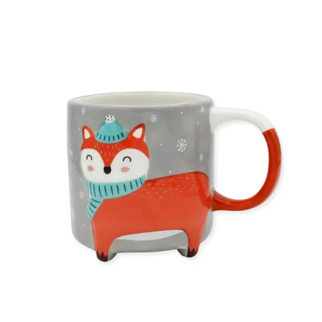 Winkee Κεραμική Κούπα Αλεπού / Cute Animal Mug: Toffee Fox (Winter Edition)