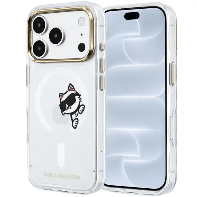 Θήκη PC/TPU Karl Lagerfeld Apple iPhone 18 Pro/ 17 Pro Magsafe IML Peekaboo Print & Metal Frame Choupette Διάφανο N71815
