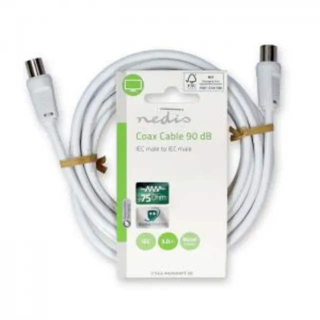 Καλώδιο IEC (Coax) αρσ. - IEC (Coax) αρσ., 3.00m σε λευκό χρώμα. 3