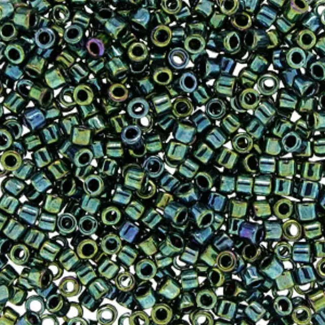 Χάντρα Miyuki Delica 10/0 - DBM0027 - Metallic Rainbow Green/Opal ~7gr