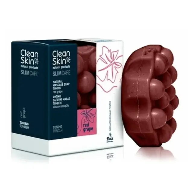 CleanSkin Slim Care Φυτικό Σαπούνι για Μασάζ & Τόνωση με Κόκκινο Σταφύλι, 100g
