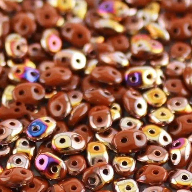 Χάντρα MiniDuo - Opaque Chocolate Sliperit 2x4mm ~7gr