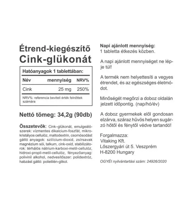 Vitaking Zinc Gluconate 25 mg 2
