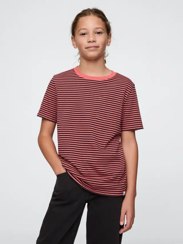 Κόκκινη Παιδική Μπλούζα με Τσέπη RED STRIPES