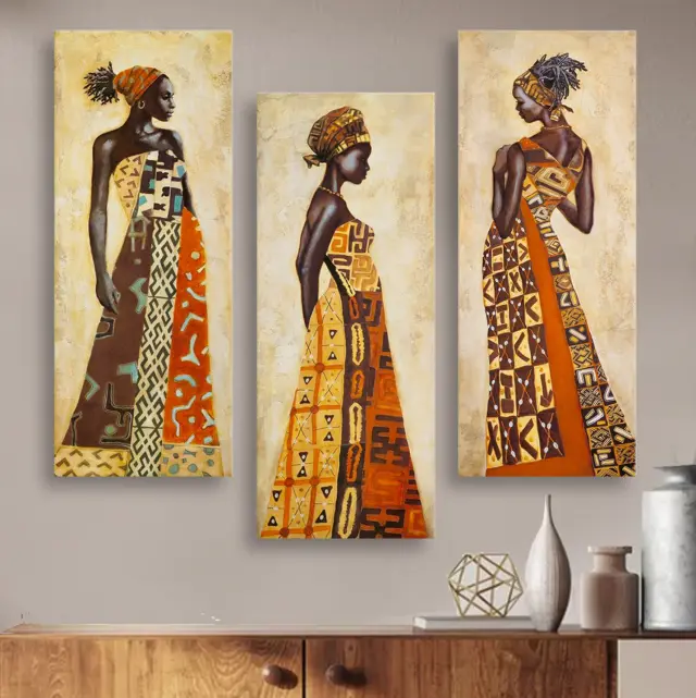 ΠΙΝΑΚΑΣ ΤΡΙΠΤΥΧΟ MDF AFRICAN STYLE WOMEN FB97204.03 60X0,3X50 εκ. 3