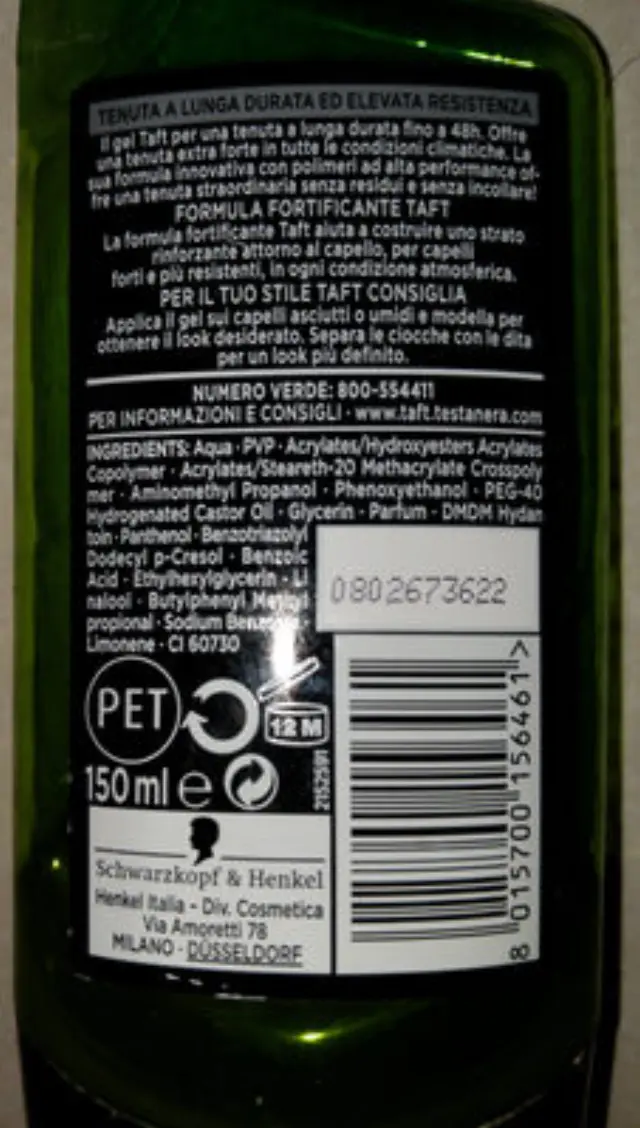 SCHWARZKOPF TAFT LOOKS power gel μαλλιών No stop control, No6, 150ml