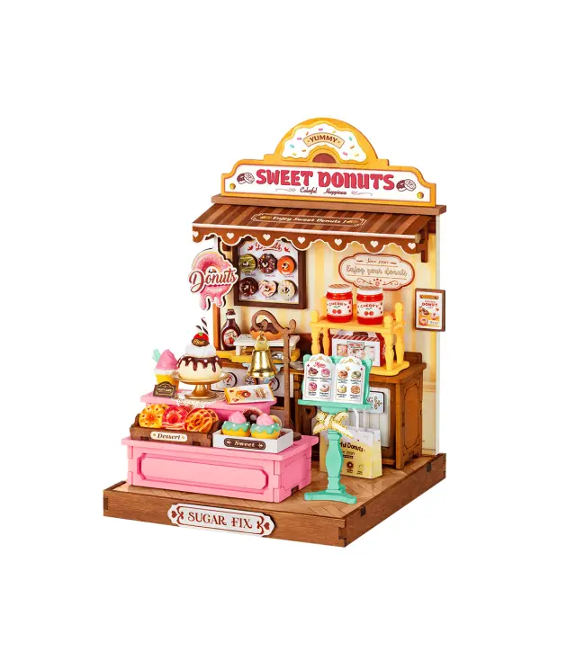 Robotime Rolife Sweetie’s Donut Shop DIY Miniature House Μινιατούρα Κατάστημα Donuts 141 τεμ. DS051