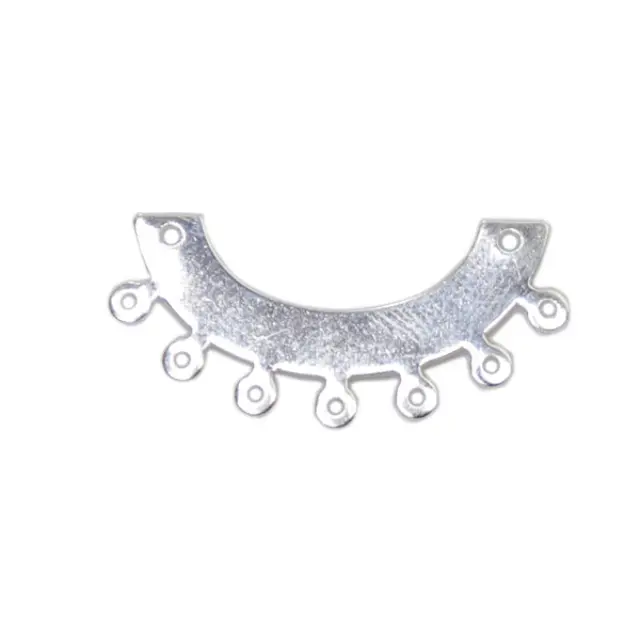 Γέφυρα Σύνδεσμος Μενταγιόν με 7 Κρίκους - 27mm - Silver Plated - 12τεμ