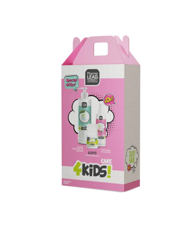 Pharmalead PROMO BOX 4Kids Bubble Fun 2 Σε 1 Σαμπουάν + Αφρόλουτρο 500ml + Silky Hair Conditioner Για Εύκολο Χτένισμα 150ml + Δώρο Hurry Up Roll-on Κρεμώδες Αποσμητικό 50ml 3τμχ