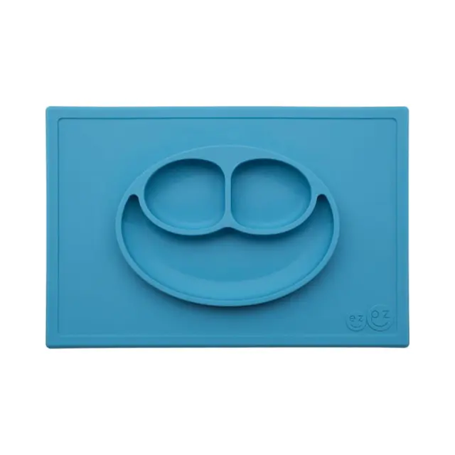 Ezpz Δίσκος Μπλε "Happy Mini Square" από Σιλικόνη για 24+ μηνών