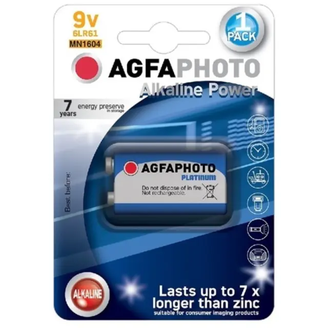 Agfa Μπαταρία Αλκαλική 9V 1 Τεμάχιο