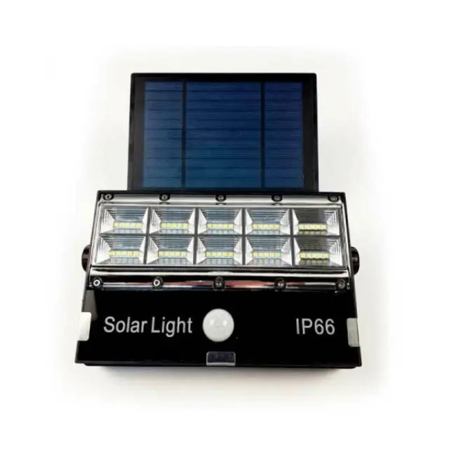 Ηλιακός Προβολέας 30W IP66 με Αισθητήρα Κίνησης Ψυχρό Λευκό Μαύρος T8502SMD 2