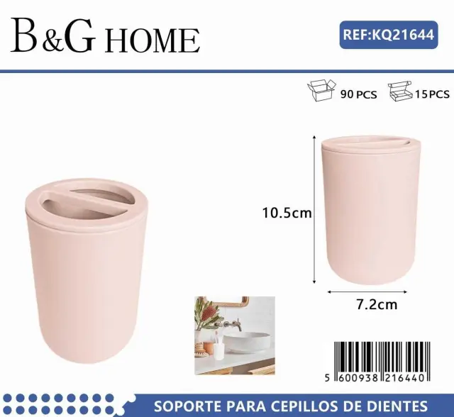 Θήκες οδοντόβουρτσας πλαστικές σε σετ 5Χ - Light Pink - 21644 2