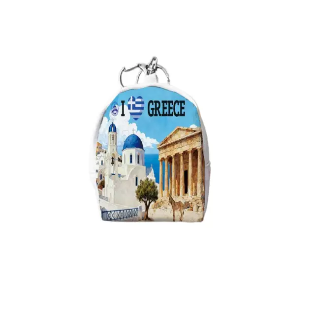 Πορτοφόλι Souvenir μπρελόκ mini - Σετ 10pcs - PVC - Greece - 7*9*4.5cm - 871797