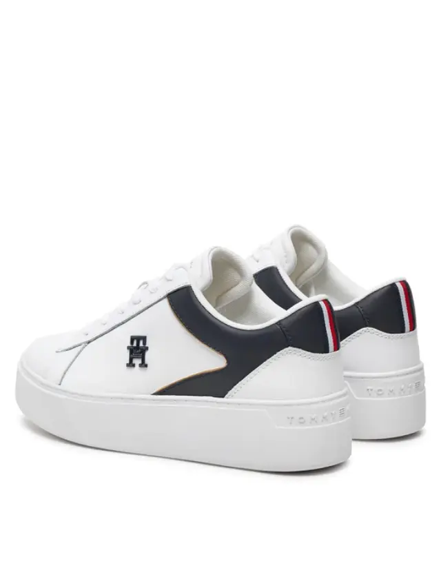 Tommy Hilfiger - Γυναικεία Δερμάτινα Sneakers Th Platform Court FW0FW07910-0K5 Λευκό 3
