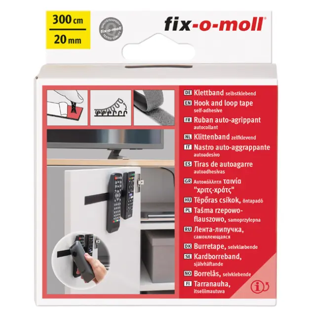 Ταινία Hook+Loop Αυτοκόλλητο Λευκό 300cmx20mm 2