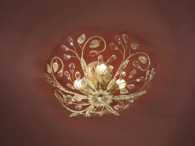 VERDI CEILING LAMP 4L IVORY/GOLD φωτιστικό οροφής Ελεφαντόδοντο Χρυσό 2