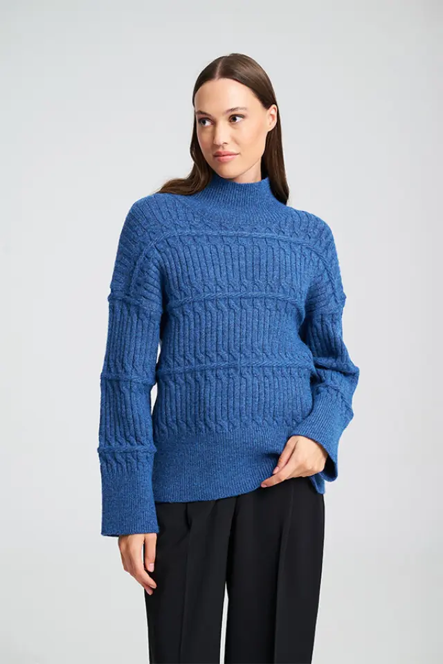 Ζεστό Πλεκτό με Πλέξη Cable OVADIA SWEATER - XS