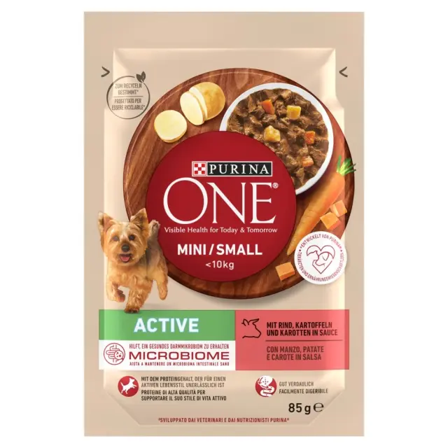PURINA One Mini-Small Active Beef - wet dog food - 85g