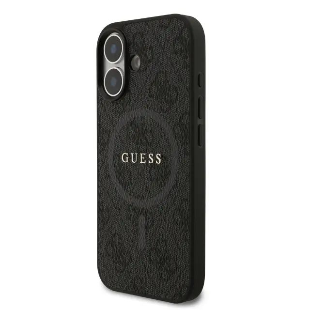 Guess PU Leather 4G Colored Ring MagSafe Case for iPhone 17 Black 2