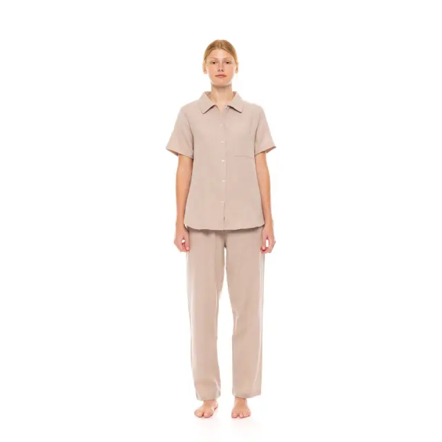 Πυτζάμα Κουμπωτή Με Μακρύ Παντελόνι S1530 Summer Nights Skin Pink Label 3