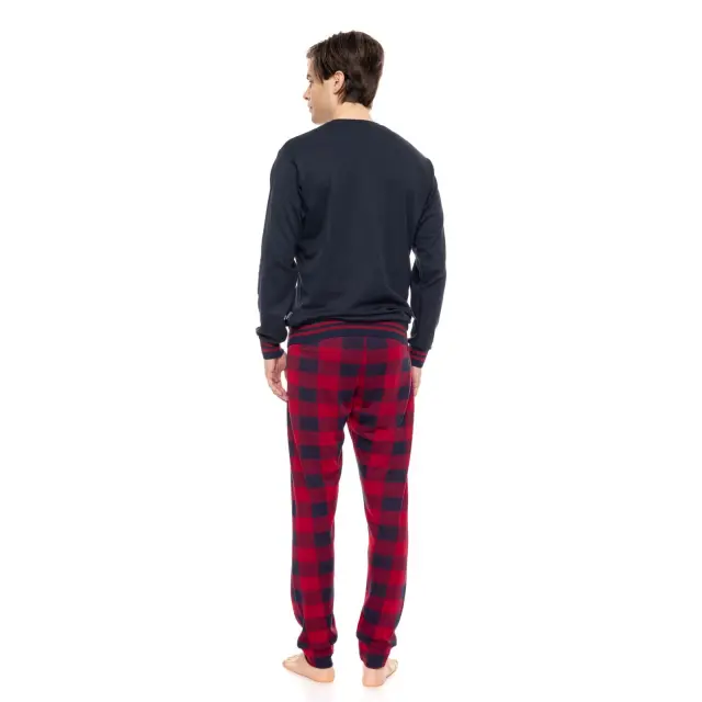 Ανδρική Πυτζάμα Jacquard Blue Bordo Plaid W-M726 Τύπος Ulisse - M 3