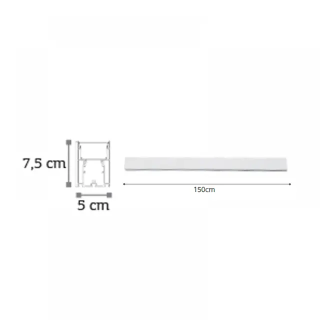 InLight Κρεμαστό φωτιστικό LED 50W 3CCT (By Switch) από αλουμίνιο σε λευκή απόχρωση D:150cm (6072-150-WH) 2