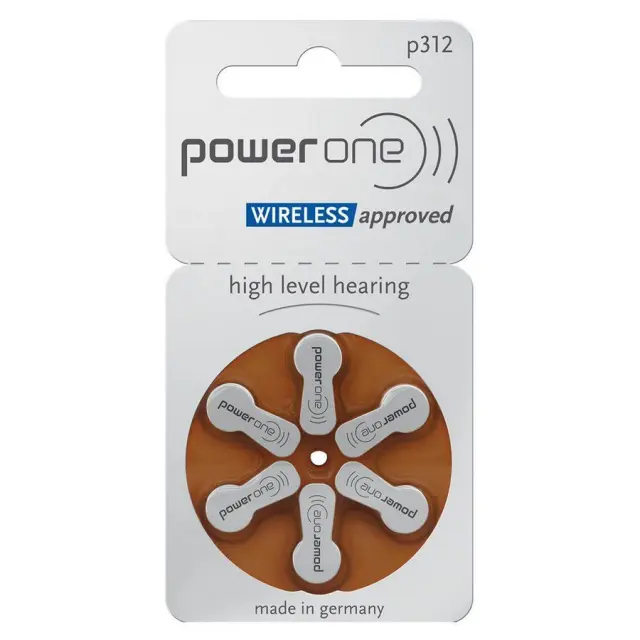POWER ONE p312 1.45V μπαταρίες ακουστικών βαρηκοΐας 6 τμχ