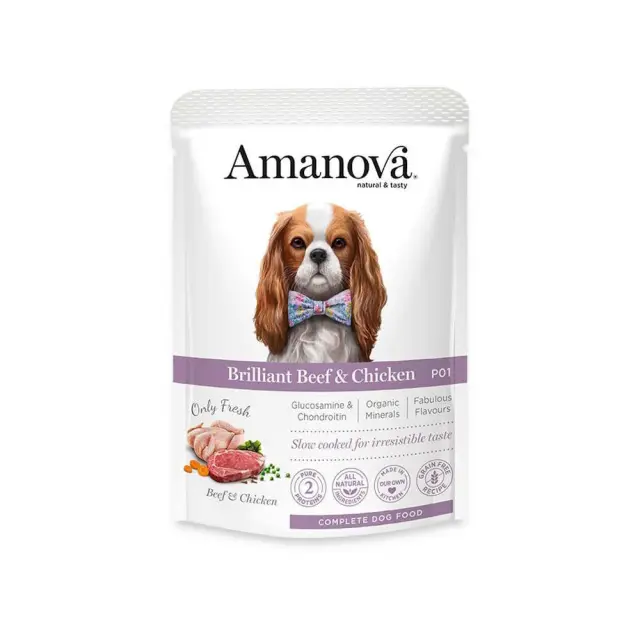 Amanova Low Grain Adult Dog Brilliant Beef & Chicken Φακελάκι 100gr Μονόχρωμο
