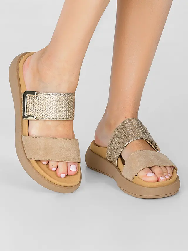 Gabor Πέδιλα Γυναικείο δέρμα Nubuck/δέρμα Μπεζ GAB/43755 14-CARAMEL 2