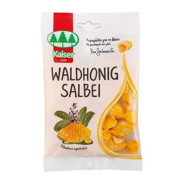 Kaiser Waldhonig Salbei Καραμέλες για τον Λαιμό με Μέλι & Φασκόμηλο, 90g
