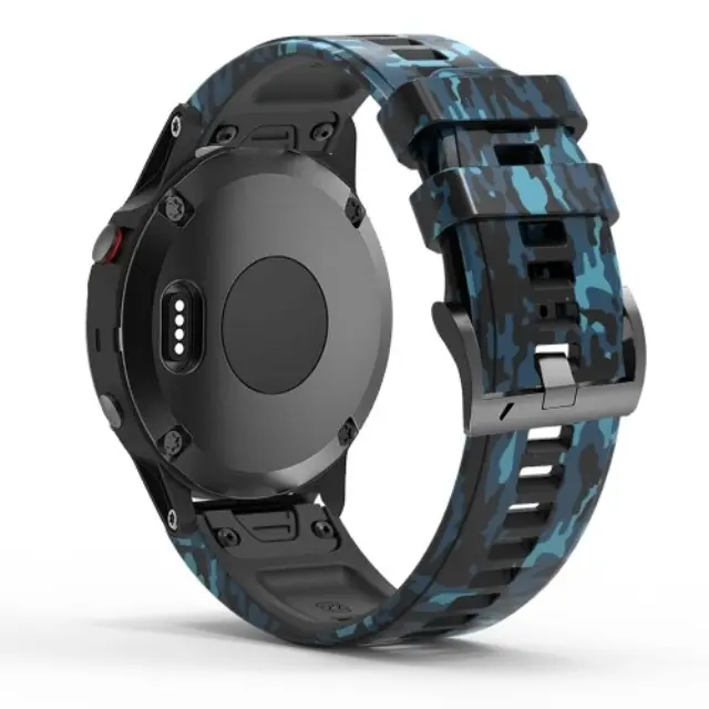 Camouflage Silicone Για Garmin Fenix 3/5x/3hr/5x Plus/6x/6x Pro/7x/8/9 (51mm)- Μπλε OEM