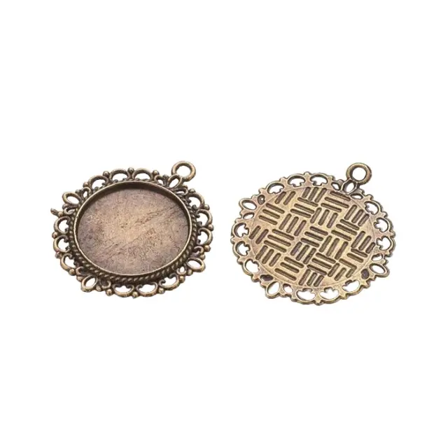 Καστόνι Κρεμαστό 35x32x2mm - Vintage Bronze - 5τεμ