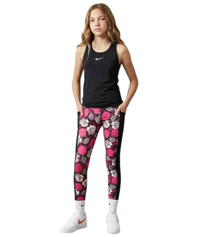Nike - Αθλητικό Παιδικό Κολάν Rush Pink Flower 36J044-023 Μαύρο - 4 ετών 2