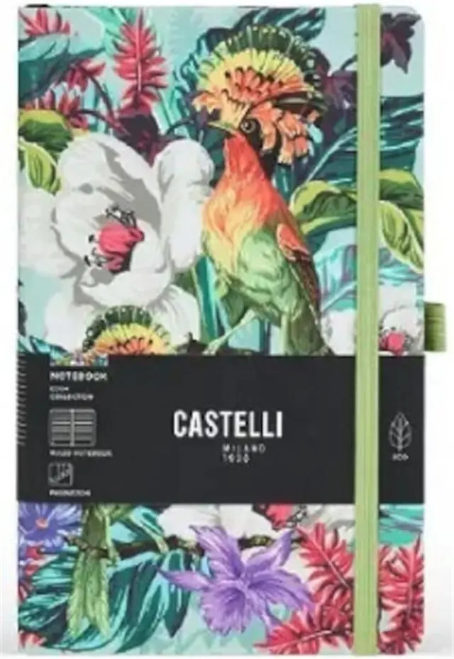 Σημειωματάριο Ριγέ Castelli M με λάστιχο Eden Exotic 13x21cm / QO41E.002 (Θεοφύλακτος)