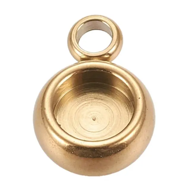 Κρεμαστό Καστόνι 9x6.5x3mm (Καστόνι 4mm) Ανοξείδωτο Ατσάλι 304 Golden - 5τεμ