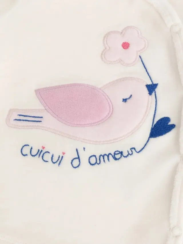Βρεφική Πιτζάμα για Κορίτσια Cozy Birdie ΛΕΥΚΟ 3