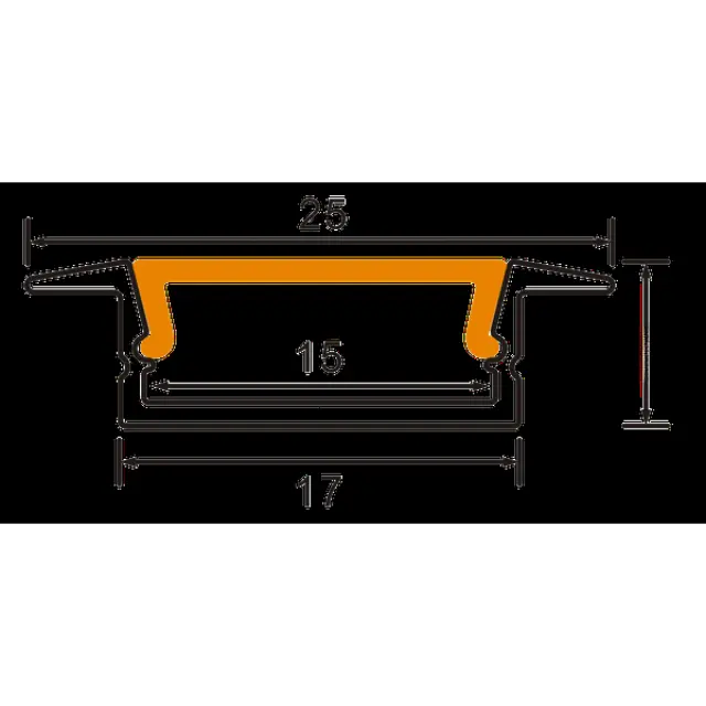 Aluminium Profile with PC Cover 2m U-Type Recessed