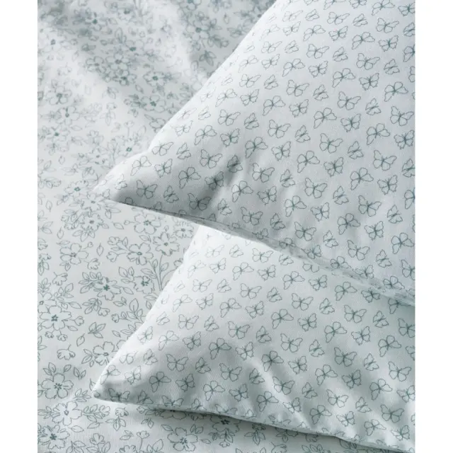 Σετ Μαξιλαροθήκες 2 Τεμαχίων Kentia Evanthia 02A Mint Green- White 50x70 2