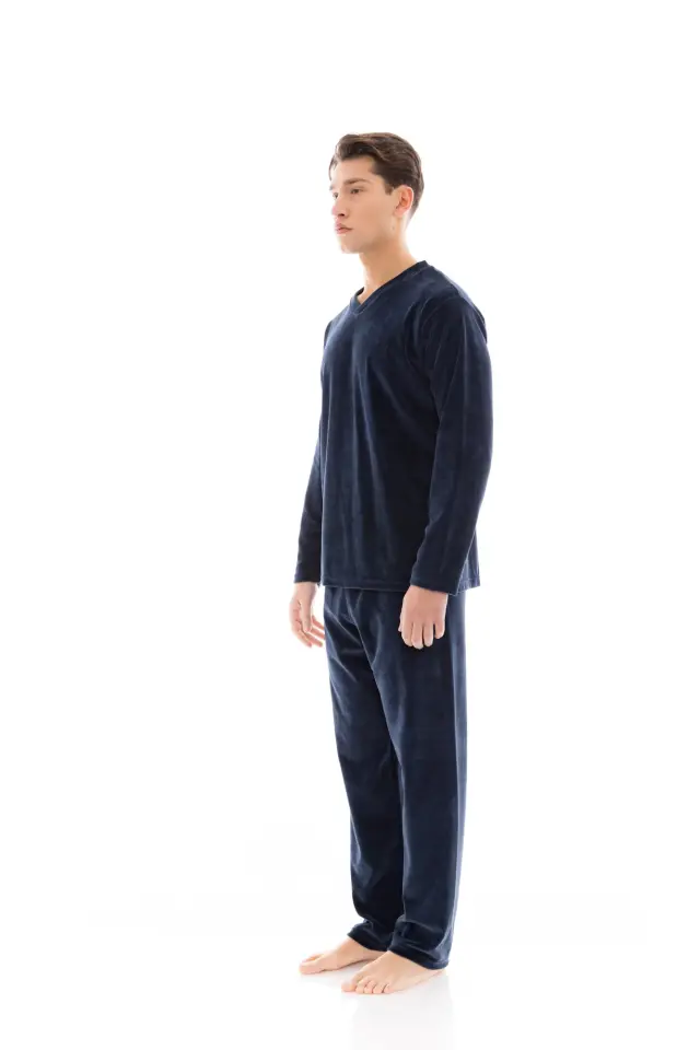 WN-M201 - Yacht Blue - PYJAMA VELVET V-NECK 2
