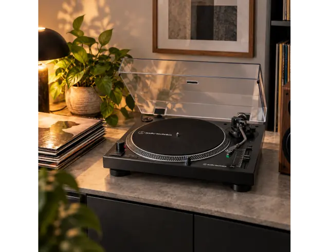 Πικάπ Audio Technica AT-LP120xBT-USB με direct drive, προενισχυτή, ταχύτητες 33-1/3, 45, 78 RPM και σύνδεση Bluetooth, USB, RCA - Black