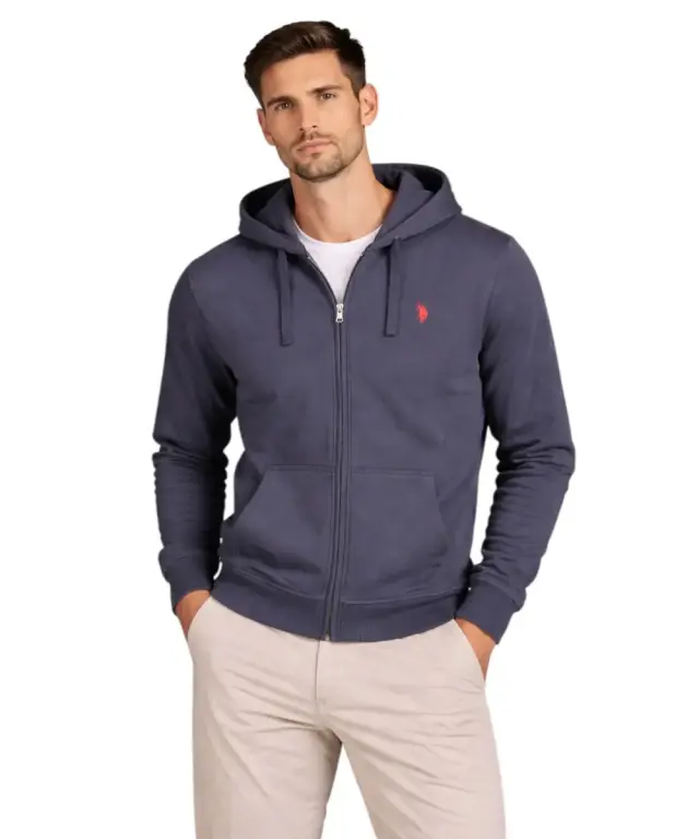 U.S. Polo Assn. - Ανδρική Φούτερ Ζακέτα με Κουκούλα και Τσέπες 63025-53223-179 Μπλε Ναυτικό - 2XL