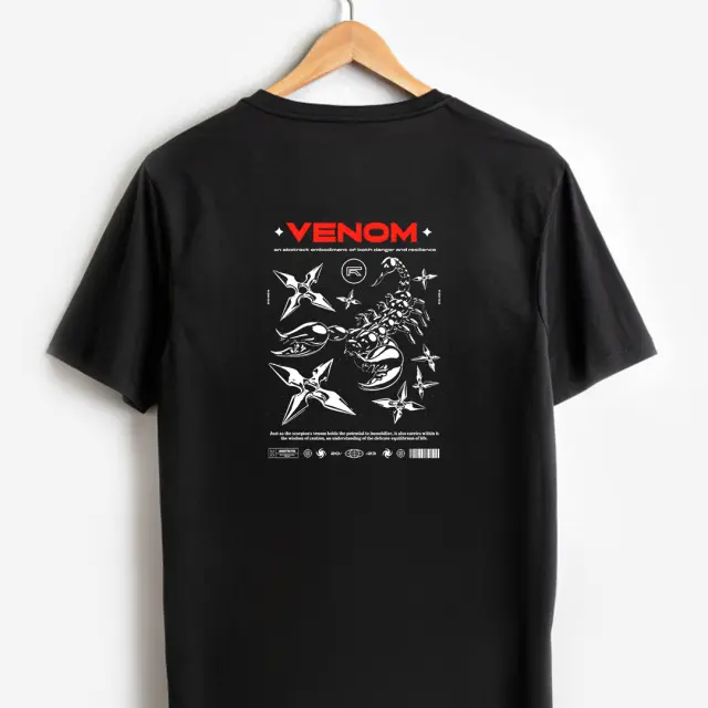 T-shirt Noshame® Μαύρο με τύπωμα Venom - 122515 - XXL 2
