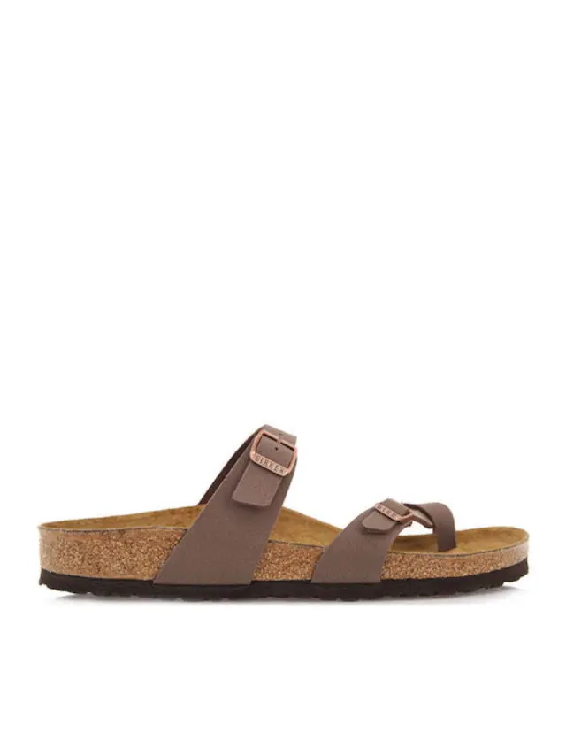 Birkenstock Σαγιονάρες Unisex Birko-Flor-Nubuck(ανθεκτικό υλικό της Birkenstock-επιτρέπει την επαφή με το νερό) Καφέ BIR/MAYARI 071063 MOCCA 3