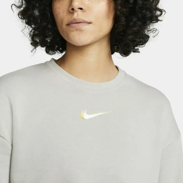 Nike Cropped Fleece Hoodie (DO2574-033) - Μπέζ 2