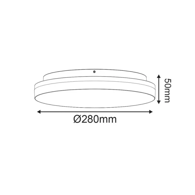 ΛΕΥΚΟ ΣΤΡΟΓΓΥΛΟ Φ/Σ LED ΜΕ ΑΙΣΘΗΤΗΡΑ ΚΙΝ. 24W 2400LM CCT(3000/4000/6500K) Φ280mm 120° 230V ACIP54 Ra80 / PLAFE24CCTRMIC 2