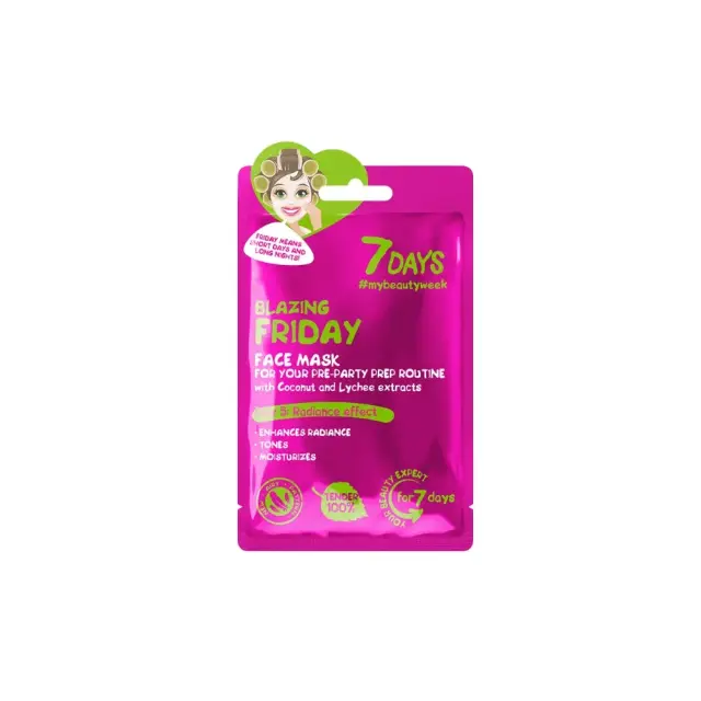 7DAYS Blazing Friday Sheet Mask Mάσκα Προσώπου για Θαμπές Επιδερμίδες, 28g