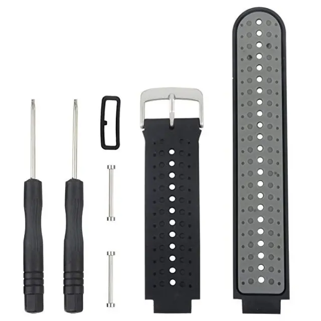 Λουράκι Σιλικόνης Silicone Strap Για Forerunner 220/ 230/ 235/ 620/ 630735XT - Μαύρο Γκρι OEM